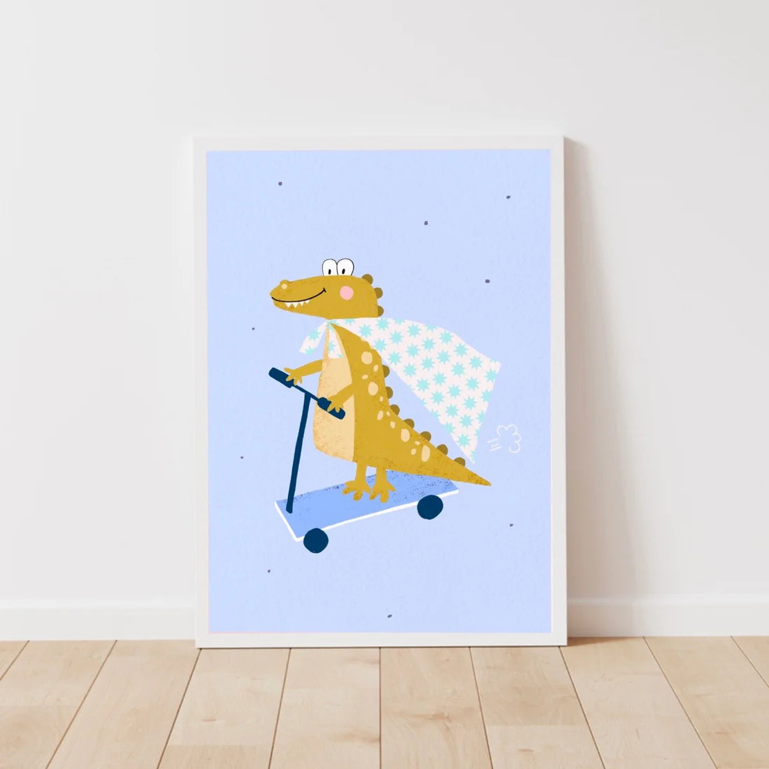 Scooting Croc blue print-Little Fish Co.