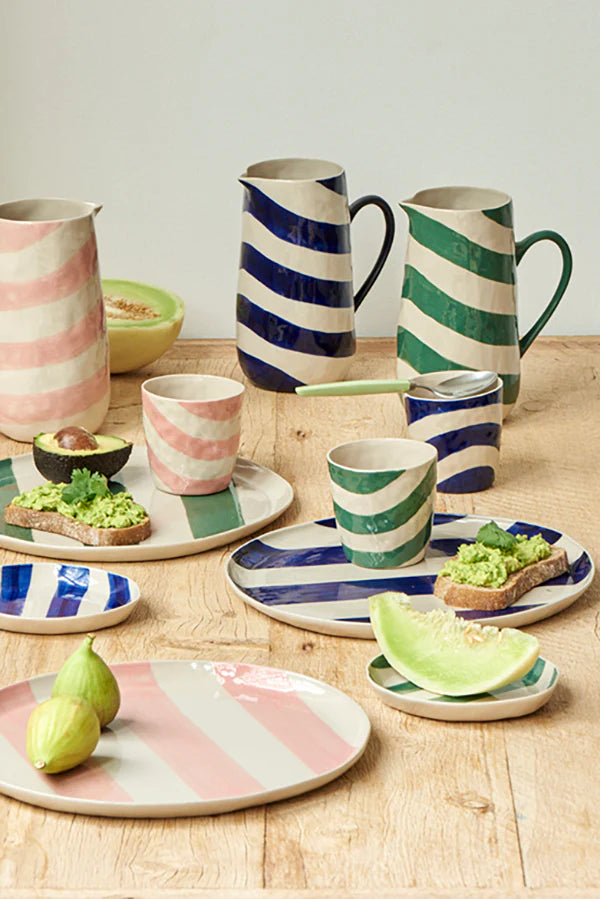 Cabana Stripe Jug Green-Little Fish Co.