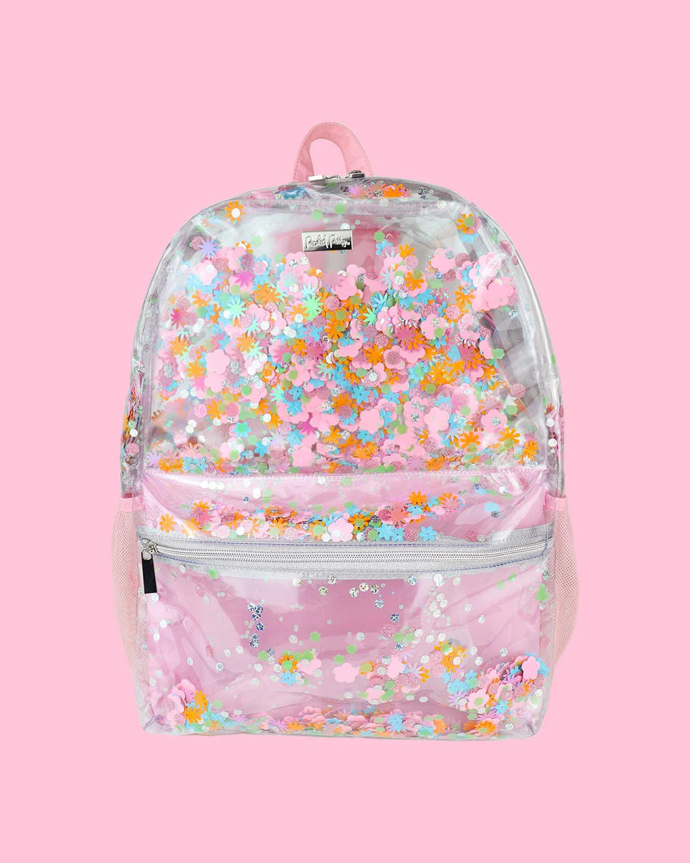 Flower shop confetti clear backpack medium – Little Fish Co.
