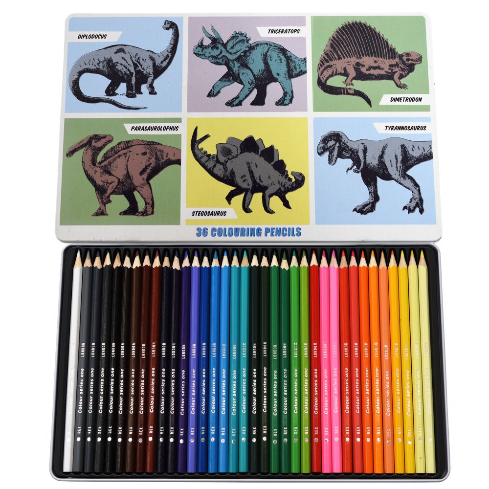 Prehistoric 36 colouring pencils-Little Fish Co.