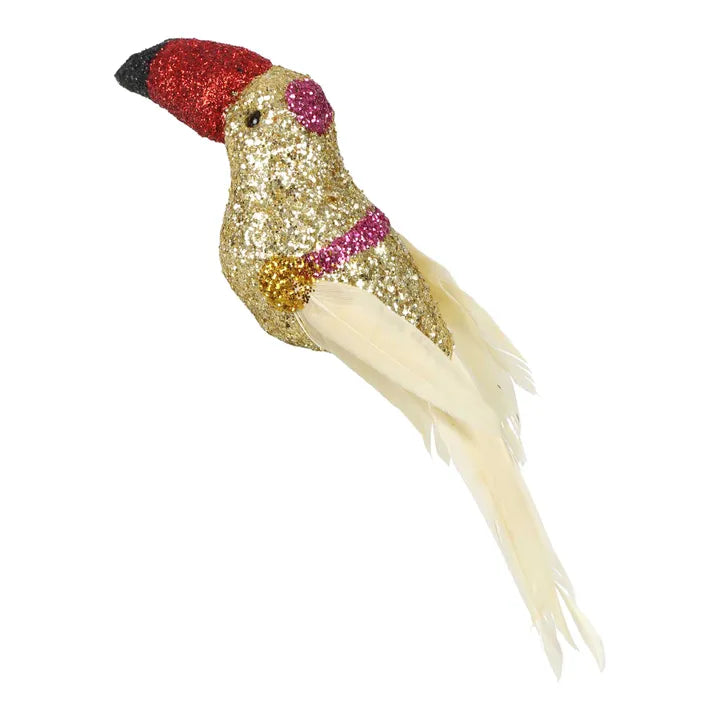 Shazza Glitter clip on Toucan Gold-Little Fish Co.
