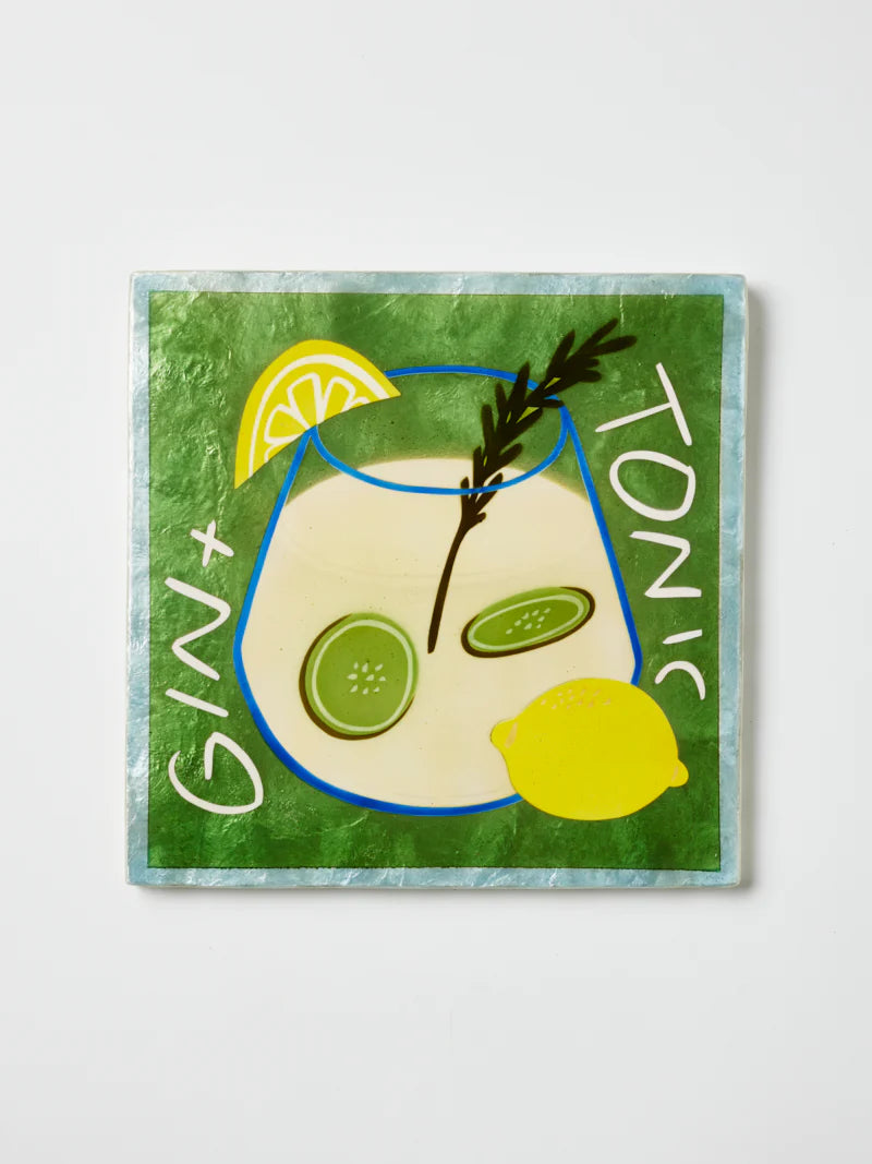 Happy hour Gin Tile-Top 30 Art-Little Fish Co.