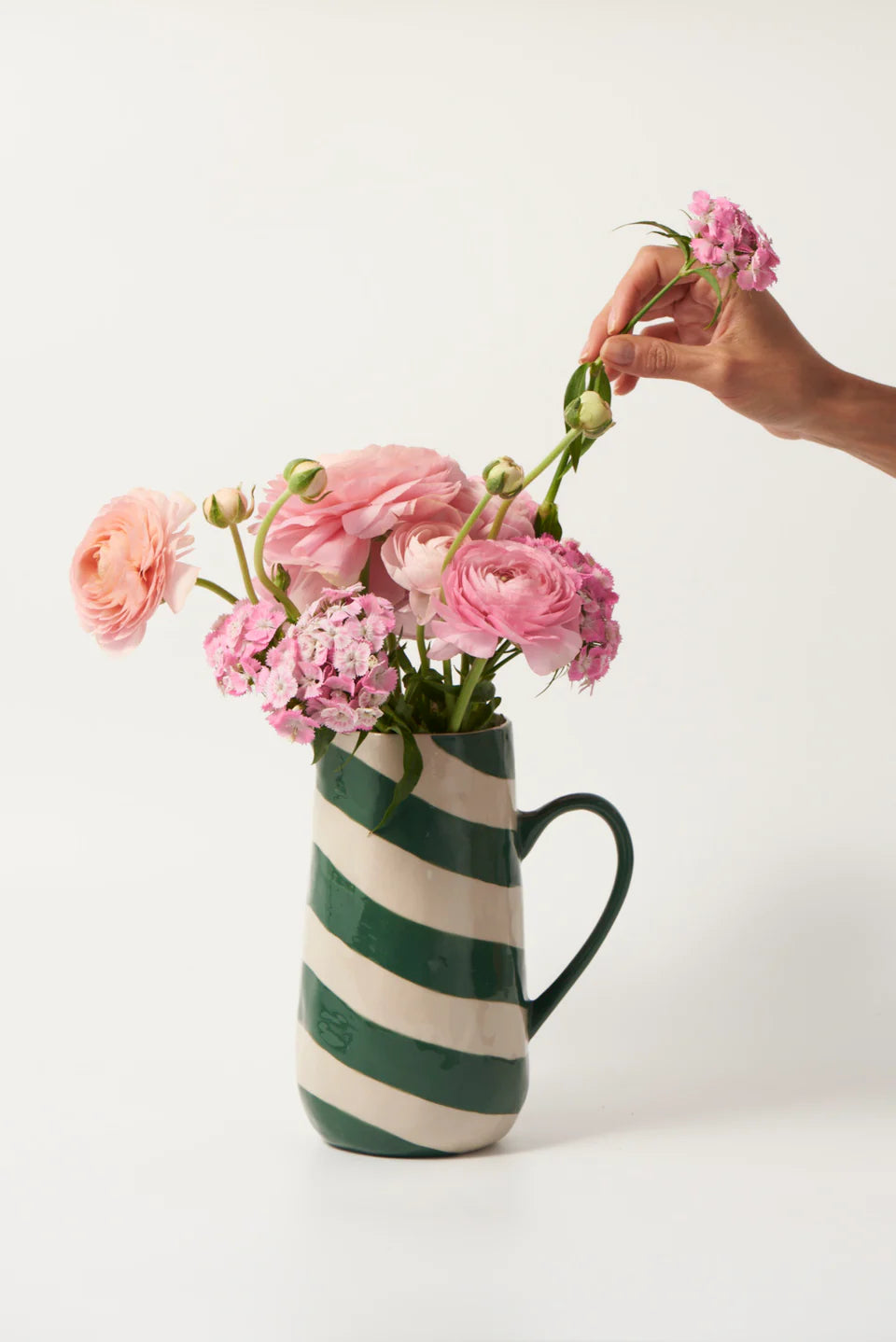 Cabana Stripe Jug Green-Little Fish Co.