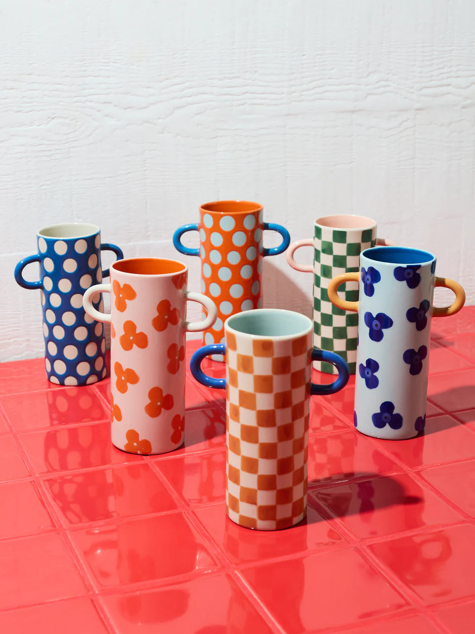 Griffe Check Tan Bud Vase-Little Fish Co.