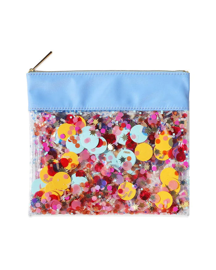 Confetti Everything Pouch - Blue-Little Fish Co.