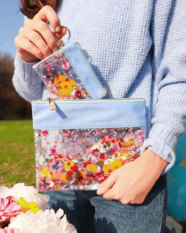 Confetti Everything Pouch - Blue-Little Fish Co.