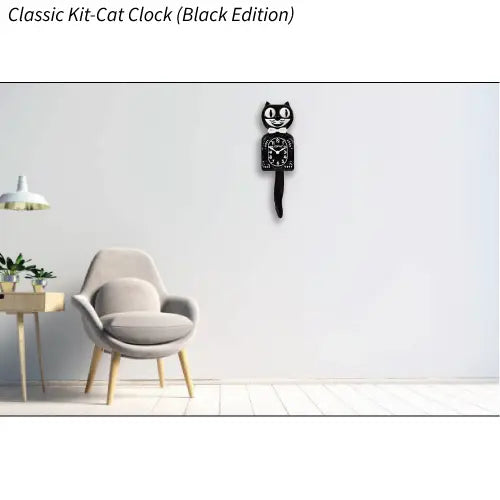 Classic Black Kit Cat Clock