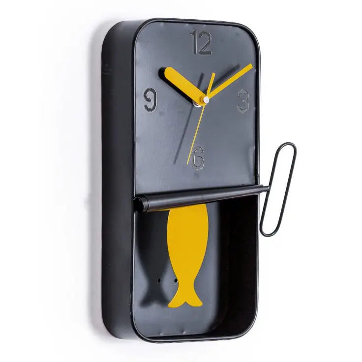 Black Metal Sardine Tin Clock