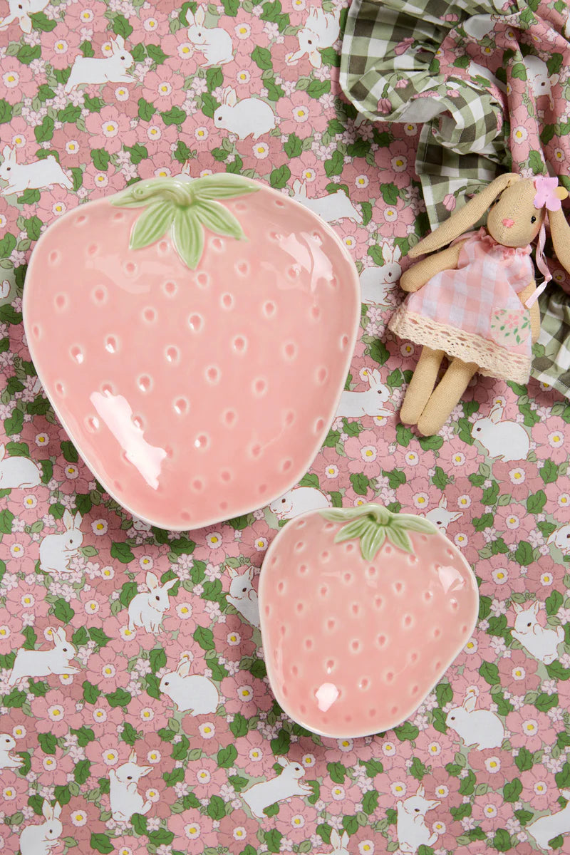 Small Pink Strawberry Plate-Top 30 Decor-Little Fish Co.