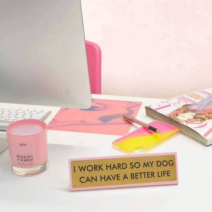 Dog Desk Sign