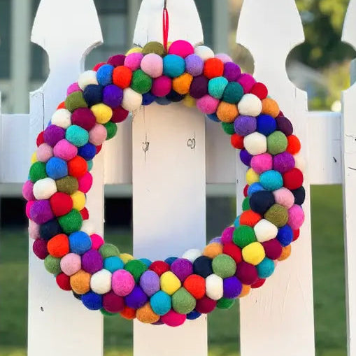 Rainbow Felt Christmas wreath-Little Fish Co.