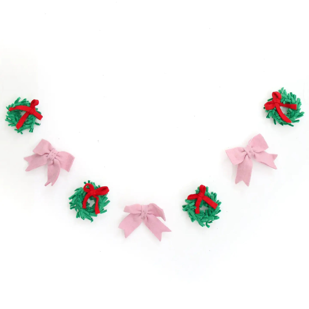Wreaths and bows felt garland