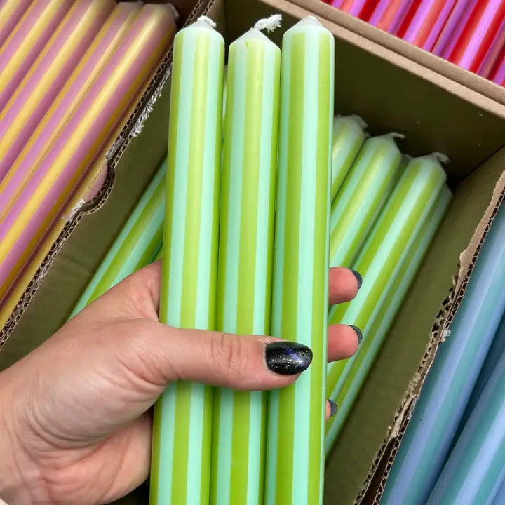 Pinstripe candle - selected colours-Top 30 Party-Little Fish Co.