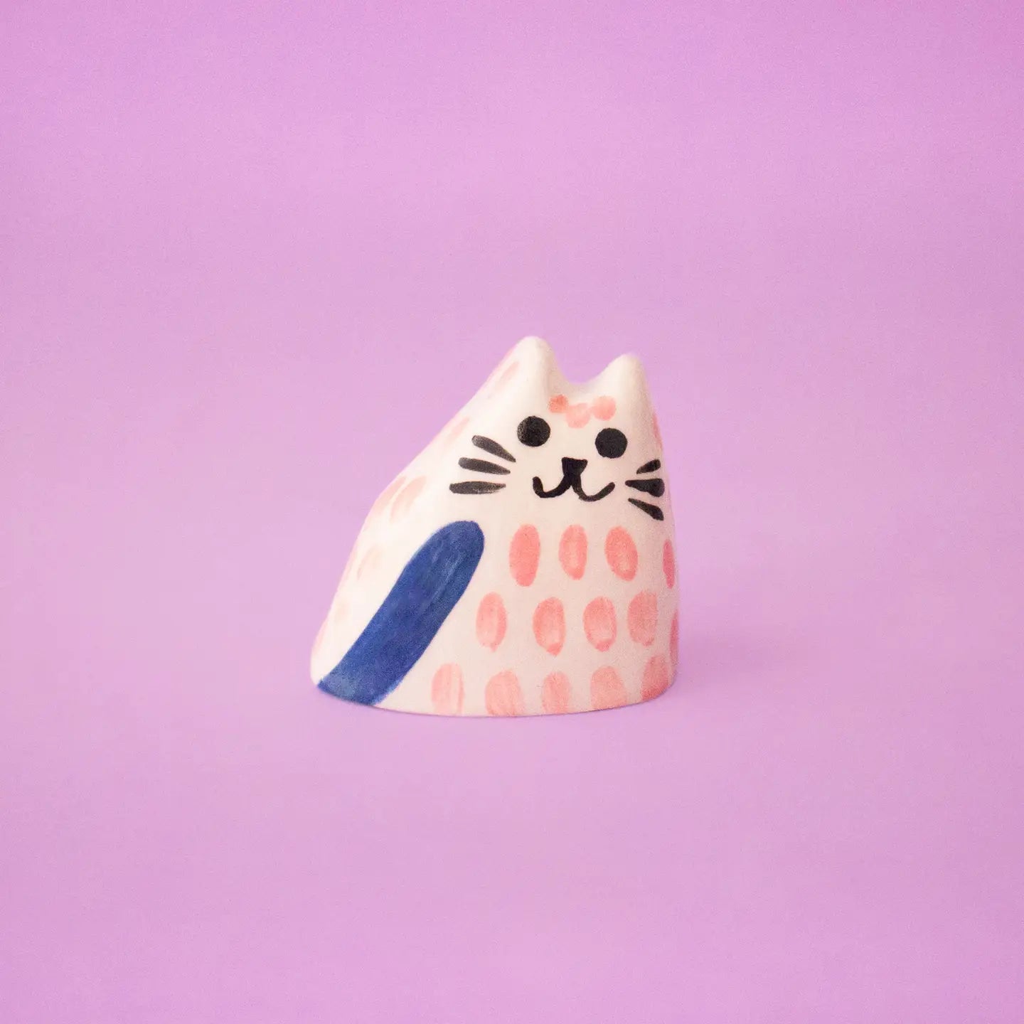 Baby Cats Tiny Ceramic Sculpture - Pink-Little Fish Co.
