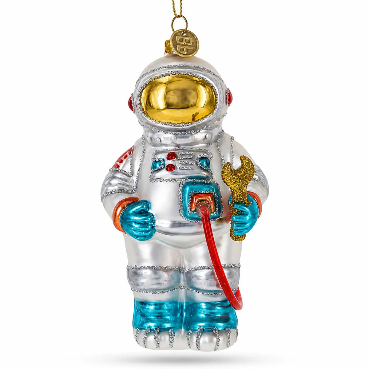Astronaut glass ornament handcrafted