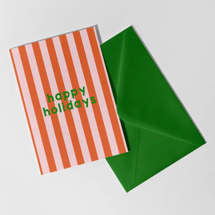 Peach and Orange 'Happy Holidays' Christmas card (Ships September)-Top 30 Christmas-Little Fish Co.