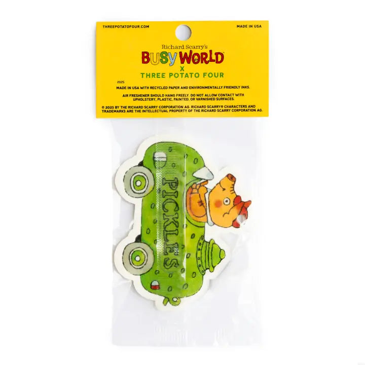 3P4 X Richard Scarry® - Pickle Car Air Freshener-Little Fish Co.