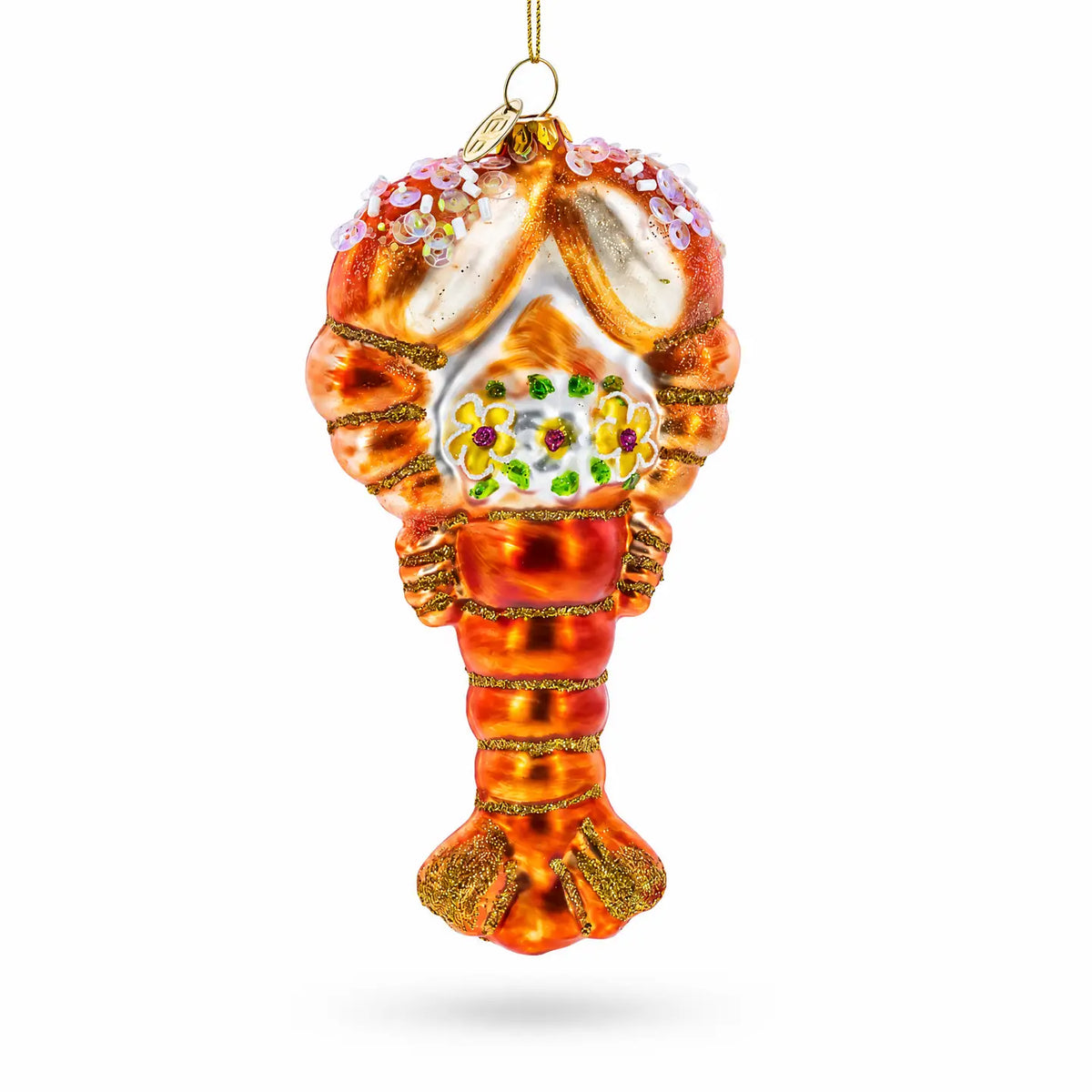 Lobster with Beads  glass ornament handcrafted