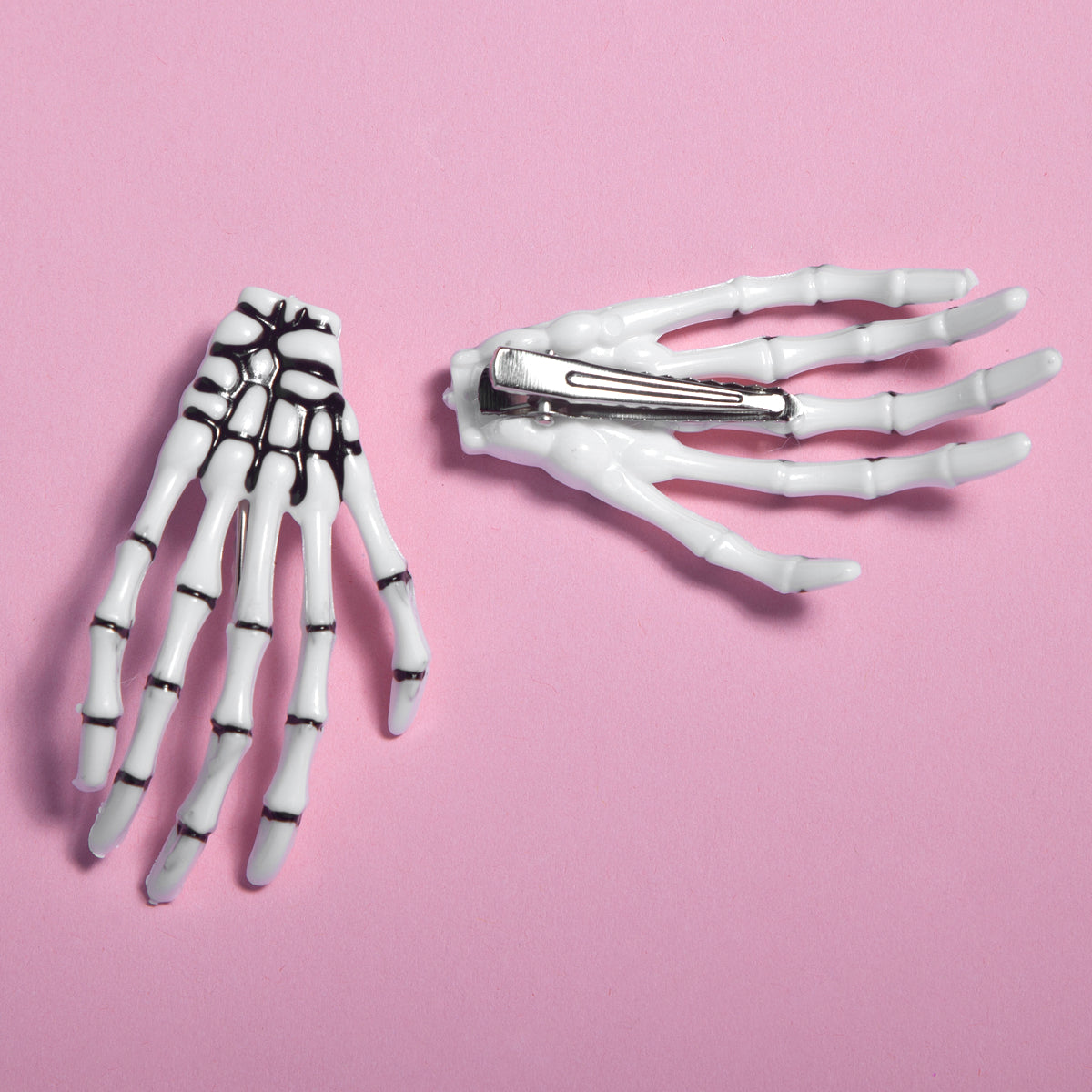 Halloween Hair Clip - white Skeleton hands x 2-Fashion-Little Fish Co.