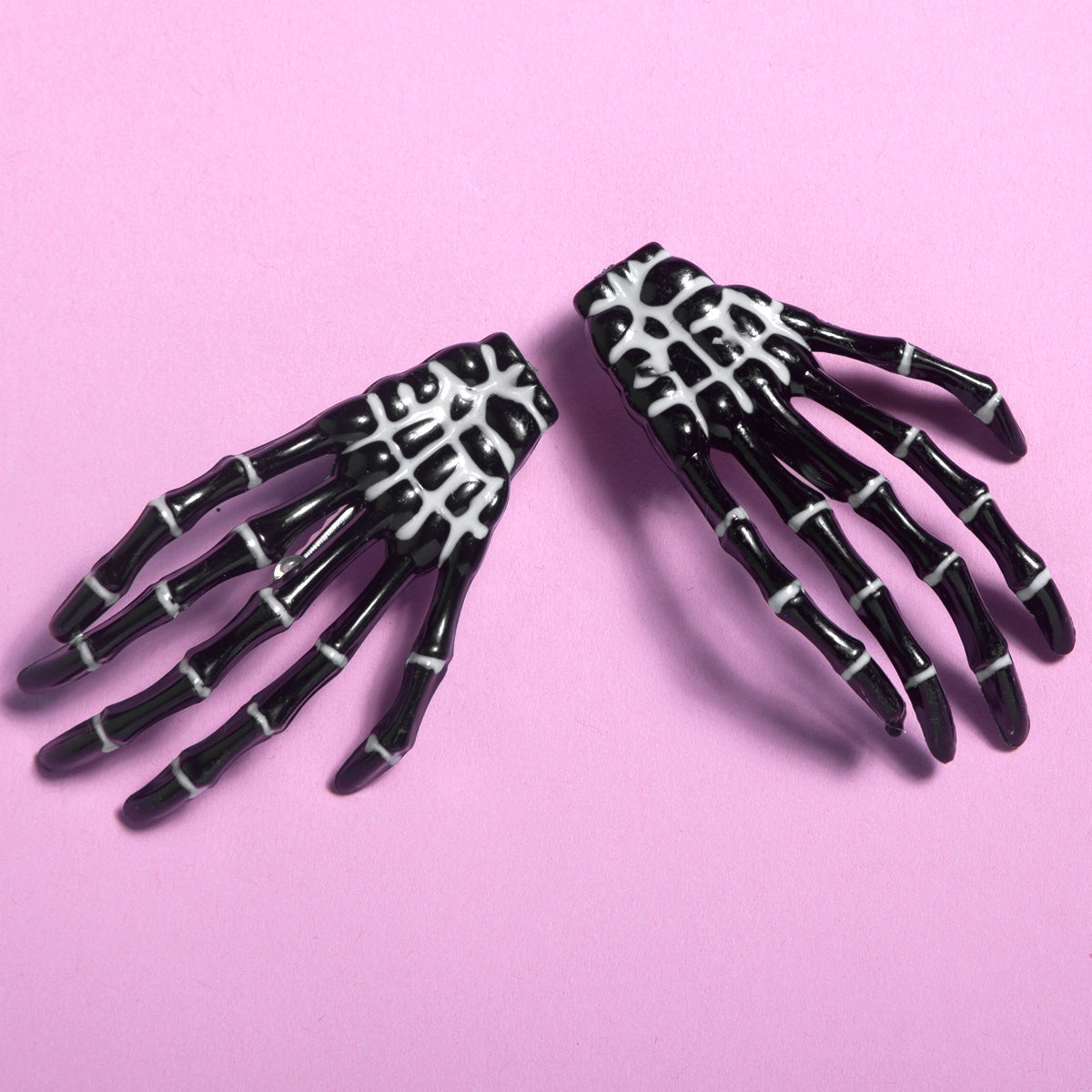 Halloween Hair Clip - Black Skeleton hands x 2-Fashion-Little Fish Co.