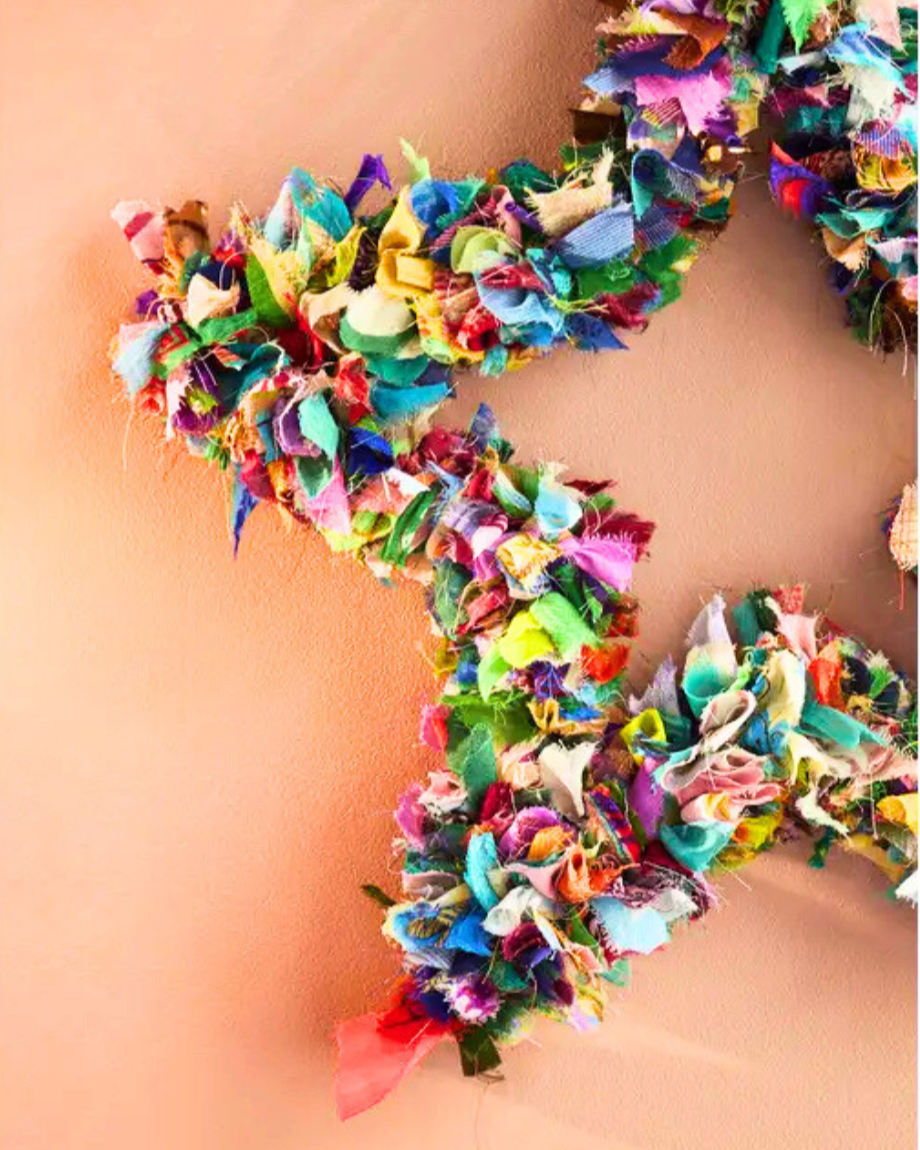 Recycled Sari wreath - Star-Little Fish Co.
