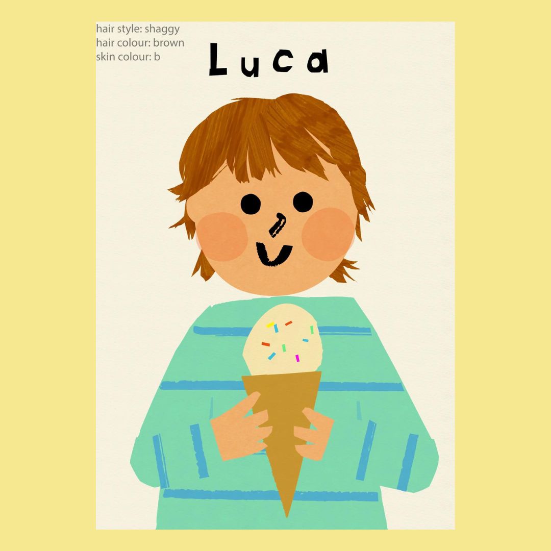 Ice Cream Boy Portrait Print - Personalised-Little Fish Co.