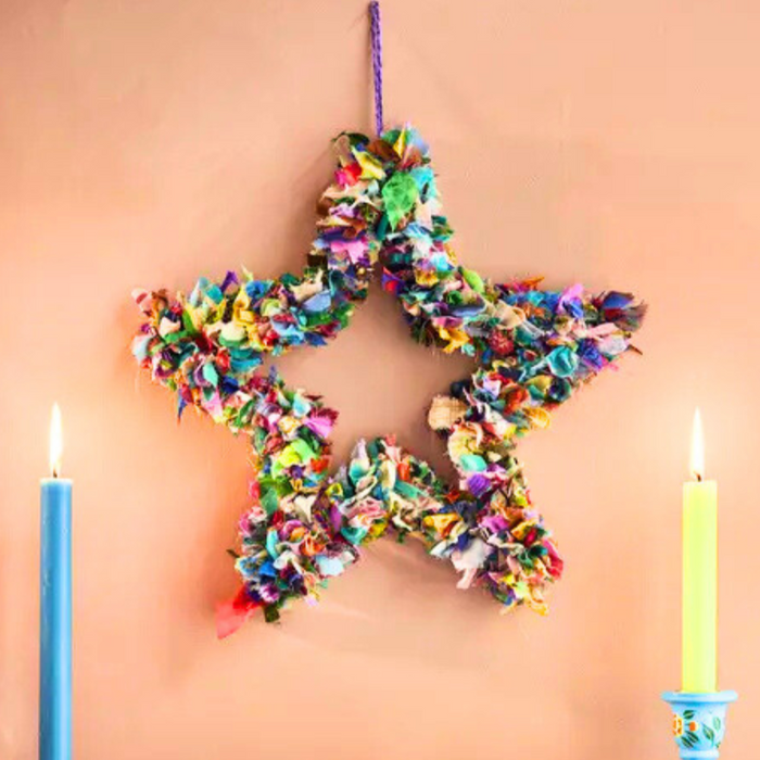 Recycled Sari wreath - Star-Little Fish Co.