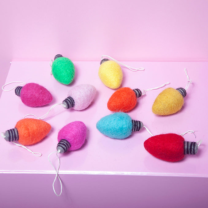 Felt Christmas lights tree ornaments - Freckle-Little Fish Co.