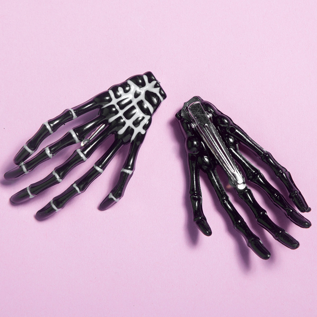 Halloween Hair Clip - Black Skeleton hands 2 pieces-Fashion-Little Fish Co.