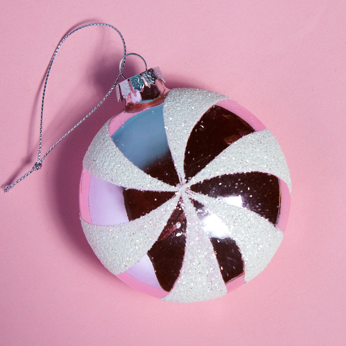 Pink/White Candy Swirl decoration-Top 30 Christmas-Little Fish Co.