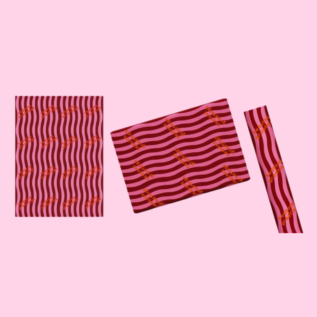 Pink & Maroon 'Seasons Greetings' Gift Wrap (Ships September)-Top 30 Christmas-Little Fish Co.