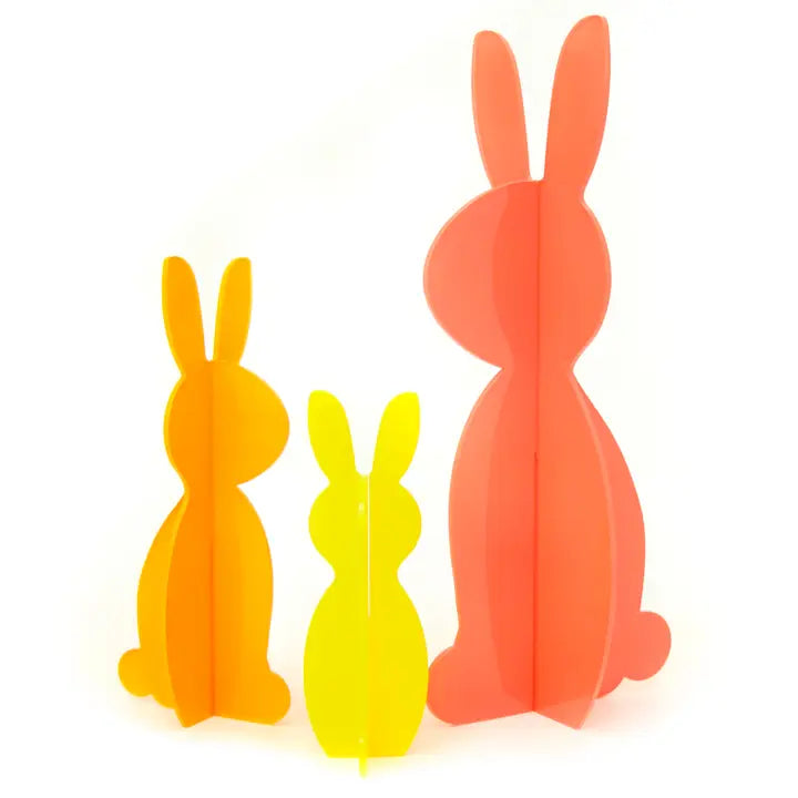 Set of 3 Acrylic Bunny in Orange-Fun-Little Fish Co.