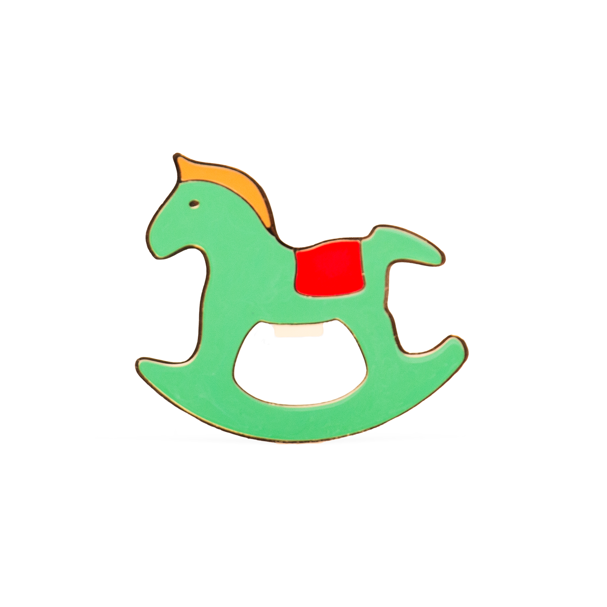 Green rocking horse bottle opener