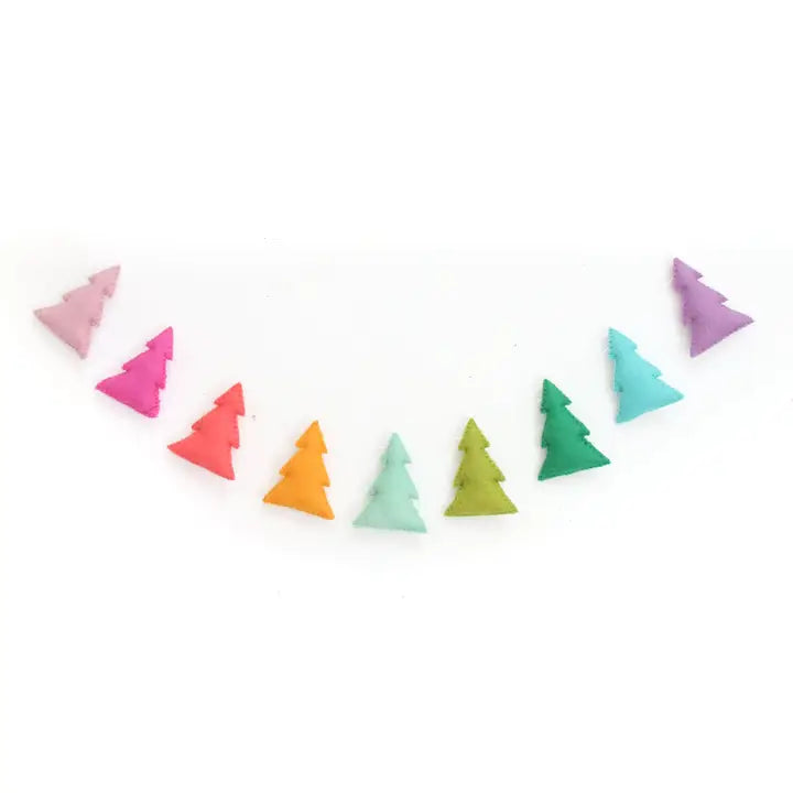 Rainbow Christmas tree felt garland-Fun-Little Fish Co.