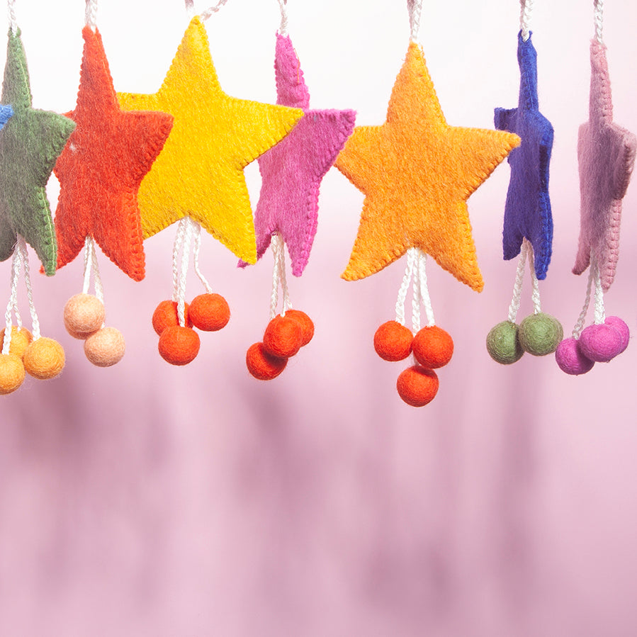 Felt Star Wall hanging - Orange / Peach-New arrivals-Little Fish Co.