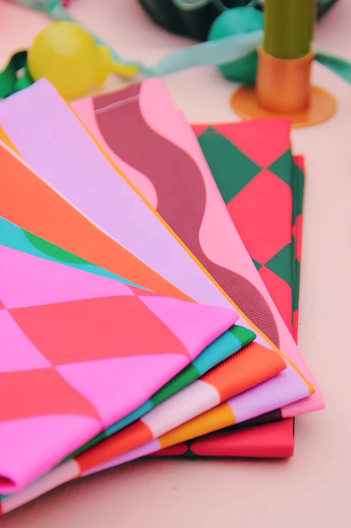 Pink & Maroon Placemat/Napkin x 2 (Ships September)-Top 30 Christmas-Little Fish Co.