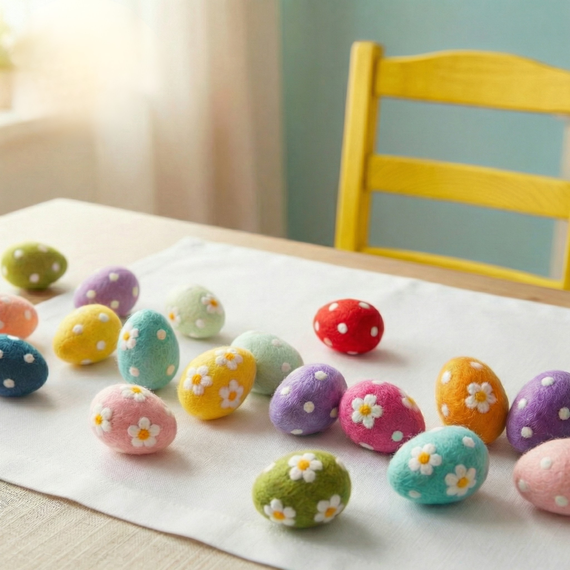 Fair Trade Spotty Felt Easter Eggs - Colours assorted-Little Fish Co.