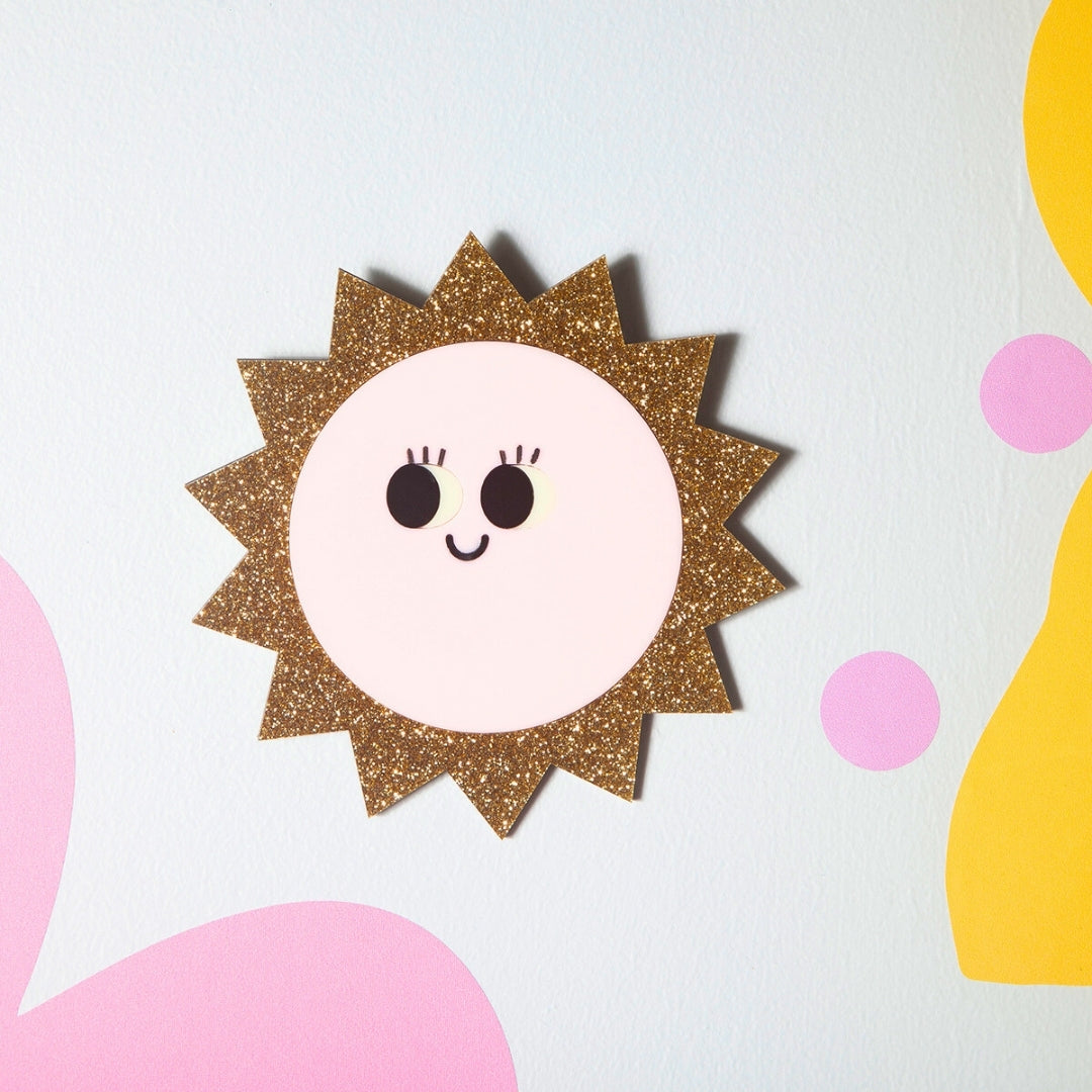 Roy Wall / Magnet smile in Gold glitter / light blush-Little Fish Co.