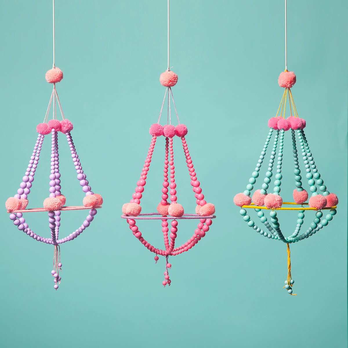 Handmade beaded chandelier Lilac-Little Fish Co.