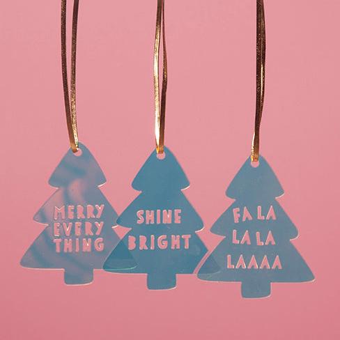 Iridescent set of 3 Christmas tree Ornaments-Little Fish Co.