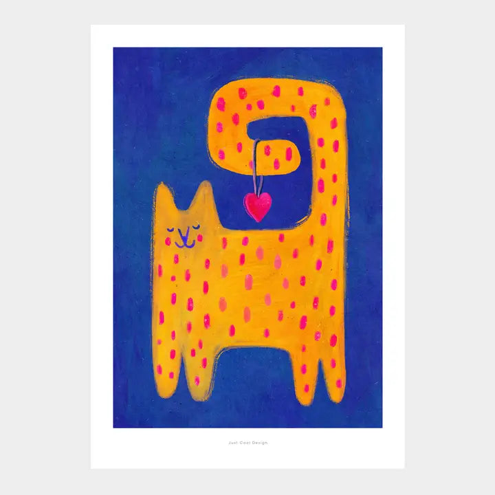 Love Cat illustration A3 Art Print-Art-Little Fish Co.