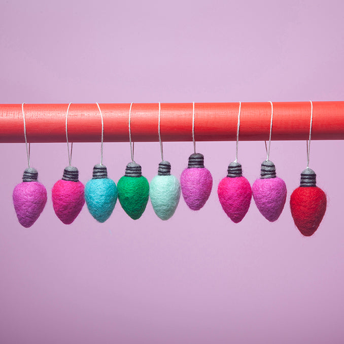 Felt Christmas lights tree ornaments - Peppermint-Little Fish Co.