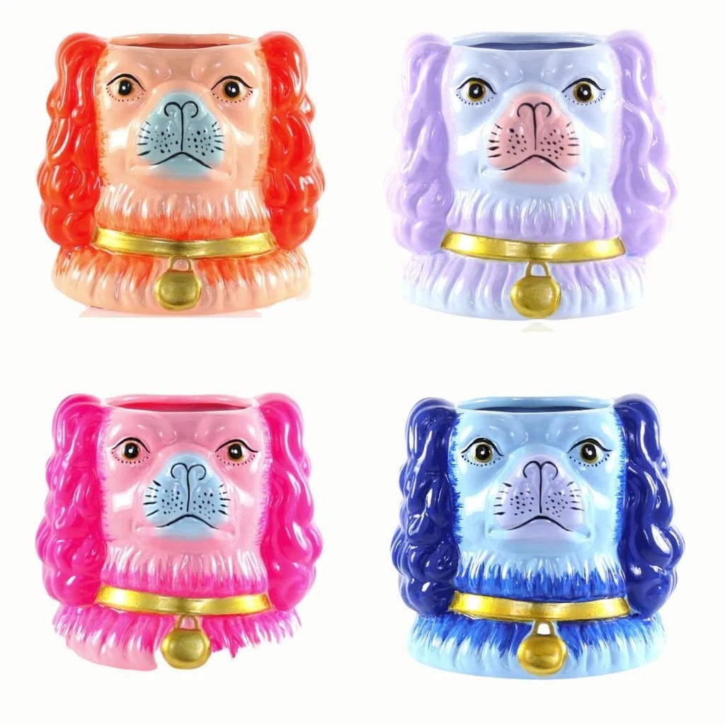 STAFFORDSHIRE DOG VASE - Pink