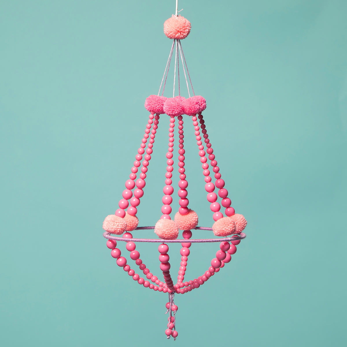 Handmade beaded chandelier Pink-Little Fish Co.