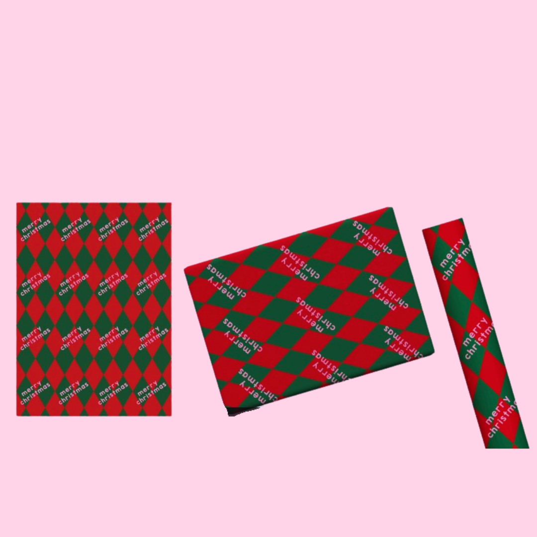 Red & Green 'Merry Christmas' Gift Wrap (Ships September)-Top 30 Christmas-Little Fish Co.