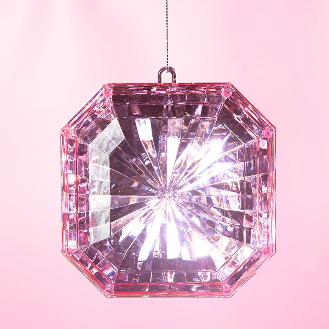 Bedazzler giant Square jewel Christmas tree Ornament Light pink-Little Fish Co.