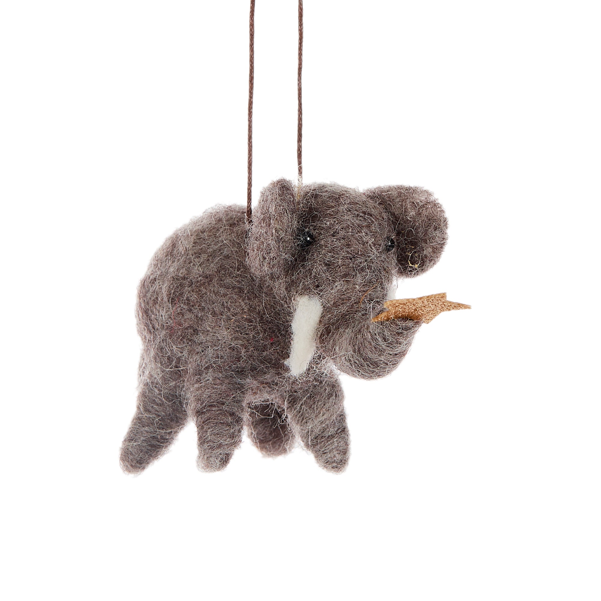 Wool Elephant with star - Ornament
