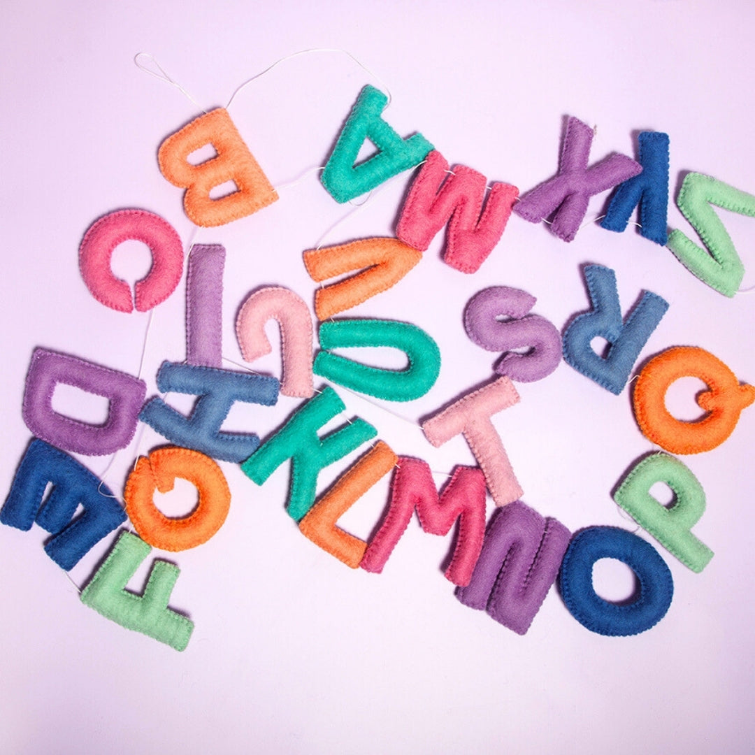 A-Z Alphabet Coloured Felt Garland Fizzo-Fun-Little Fish Co.