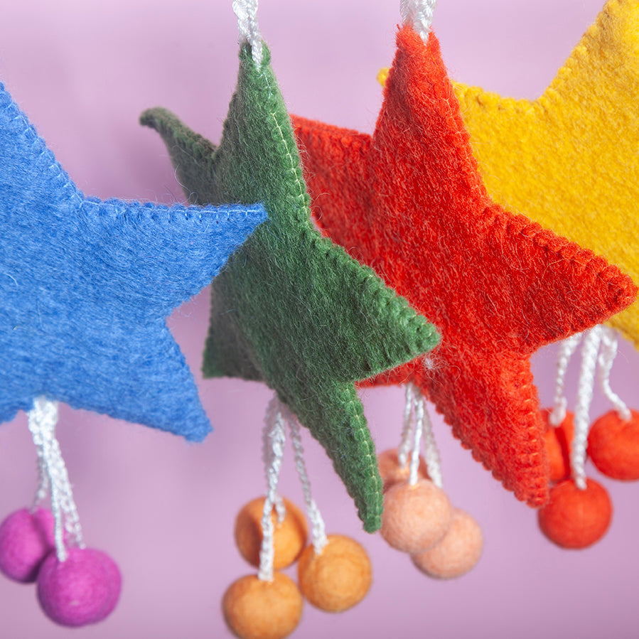 Felt Star Wall hanging - Blue / Sage-Little Fish Co.