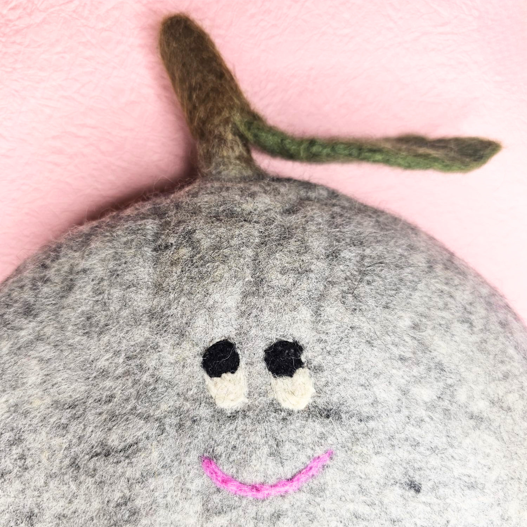Pete the Pear Felt Cushion in Grey Marle-Wall Hooks-Little Fish Co.